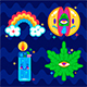 Flashy Weed Stickers - GraphicRiver Item for Sale
