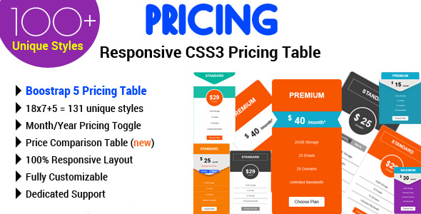 Pricing - Responsive CSS3 Pricing Table