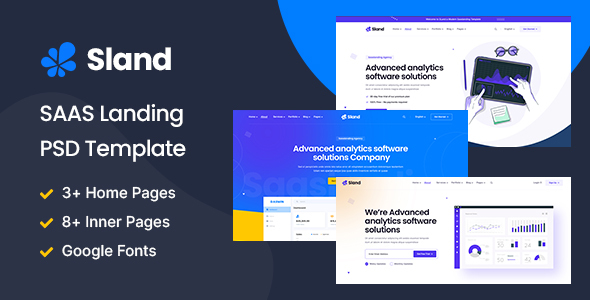 Sland Software Landing page PSD