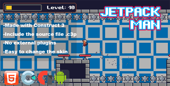 Jetpack Man - Template for Construct 3