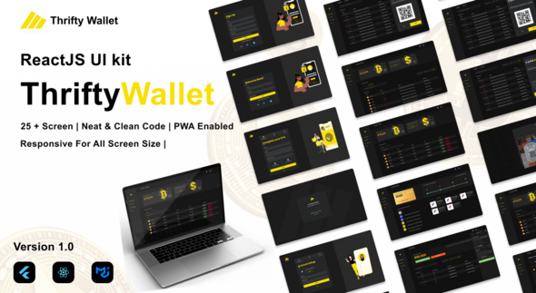 [Download] Thriftywallet – ReactJS UI kit for Crypto Wallet ( Cryptocurrency), reward points, and FIAT currency