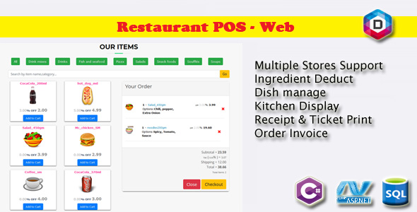 Restaurant Point of Sale - Rest POS WEB