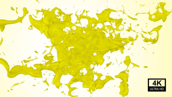 Yellow Paint Stream Splash Collision alt