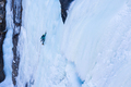 Ice Climbing on Frozen Waterfall, Aerial View. - PhotoDune Item for Sale