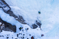 Ice Climbing on Frozen Waterfall, Aerial View. Barskoon Valley, Kyrgyzstan - PhotoDune Item for Sale
