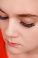 Eyelash Extension Procedure. Woman Eye with Long Eyelashes. Close up, selective focus - PhotoDune Item for Sale