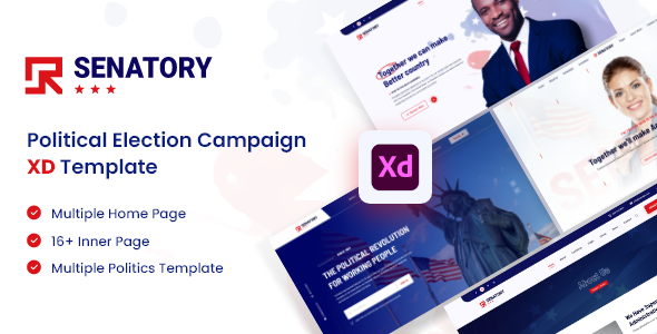 [Download] Senatory – Political Party Campaign XD Template