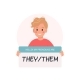 Gender Pronouns  Nonbinary Person Holding Sign - GraphicRiver Item for Sale