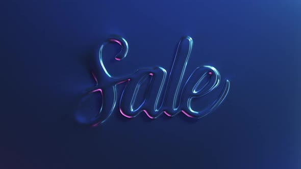 Neon Sale 3D Text Emboss Reveal From Center
