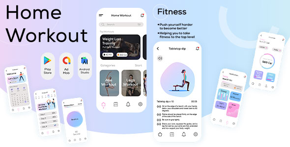 Home Workout Fitness - Fitness Coach - Bodybuilding Health Workout - Gym Workout Fitness Application