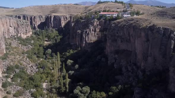 Drone footage of Cappadocia gorge - Turkey