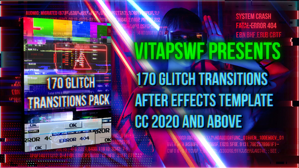 170 Glitch Transitions Pack