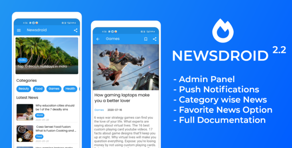News app with  Admin Panel , Admob and Facebook Ads