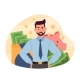 Businessman Saves Money - GraphicRiver Item for Sale