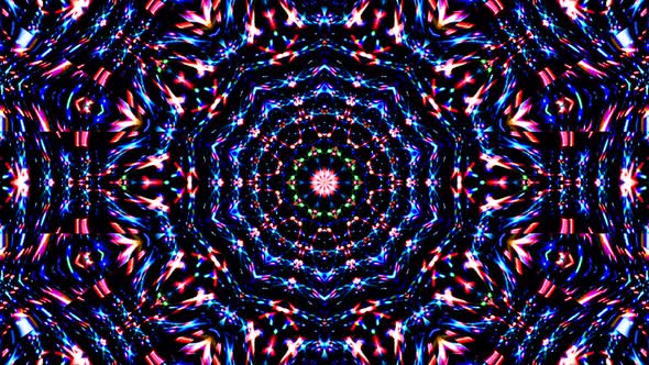 Abstract Kaleidoscope pattern with full colors. Magic mandala. 4k