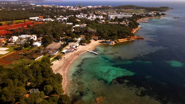 Cala Pada beach in Ibiza, Spain