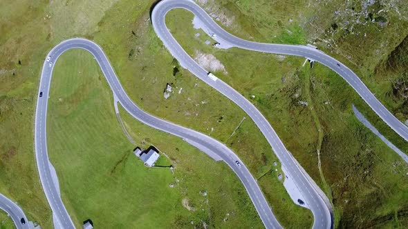 Drone Aerial View of Austrian Grossglockner High Alpine Road