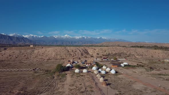 Yurts In Traditional Kyrgyz Style, Issyk Kul Lake