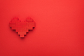 Red Heart Symbol Made of Plastic Building Blocks with Copy Space - PhotoDune Item for Sale