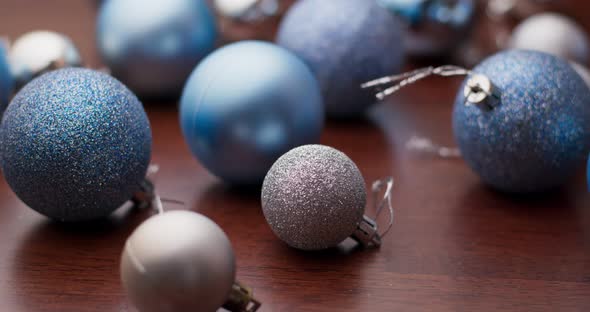 Christmas tree decoration ball in blue color