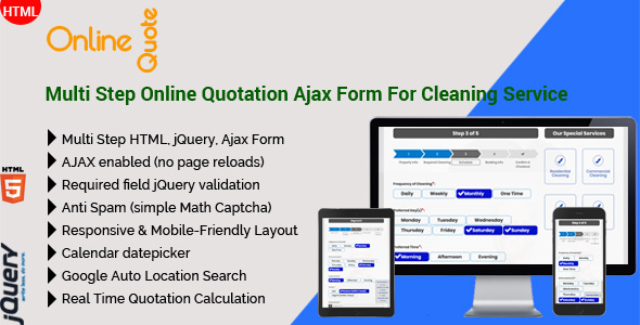 Online Quote - Multi Step Online Quotation Ajax Form For Cleaning Service