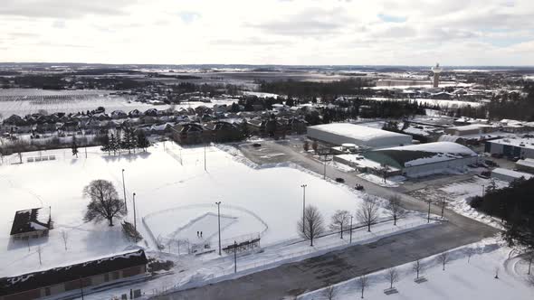 Sporting recreational centre Centennial Park Virgil Ontario aerial