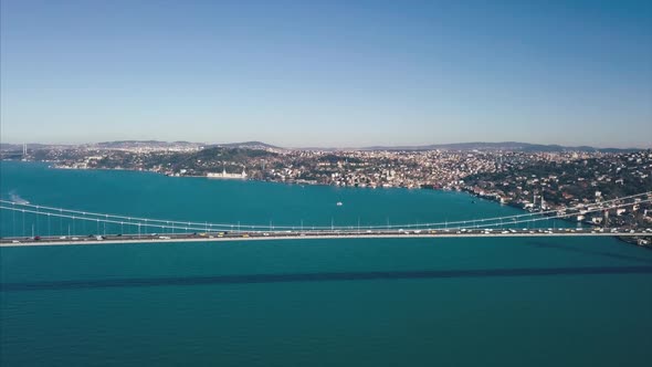 Aerial View Of Istanbul Bosphorus Bridge