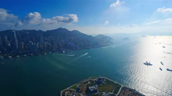 Beautiful building and architecture around Hong kong city skyline