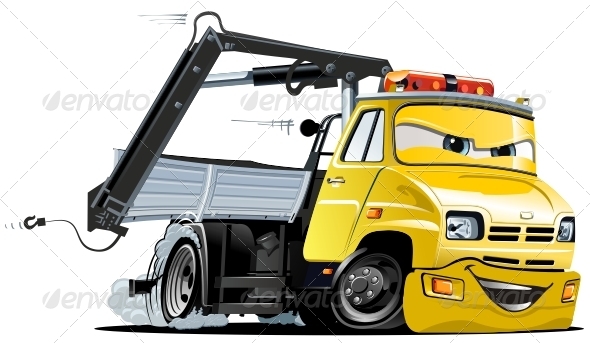 Vector Cartoon Tow Truck