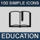 100 Simple Icons - Education & Science - GraphicRiver Item for Sale