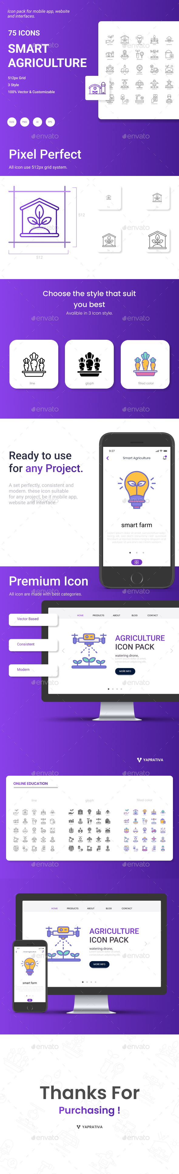 Smart Agriculture Icon Pack