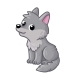 Cute Gray Wolf Cub Sits on a White Background - GraphicRiver Item for Sale