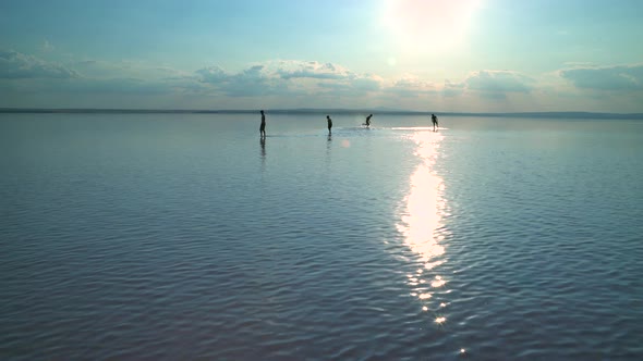 Happy Kids Having Fun On The Salt Lake 2