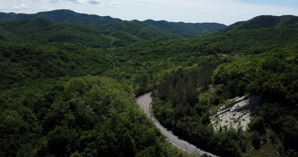 Mountain Winding Zig Zag Road