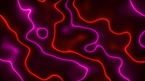 New Red Pink Color Neon Light Wave Liquid Animated Background
