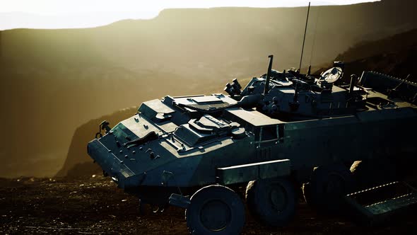 Old Military Vehicle in Afghanistan Mountains