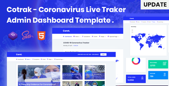 Cotrak - Coronavirus Live Traker Admin Dashboard Template