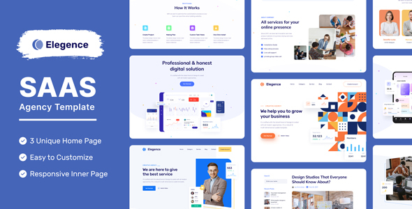 Elegence - SaaS Website Figma Template