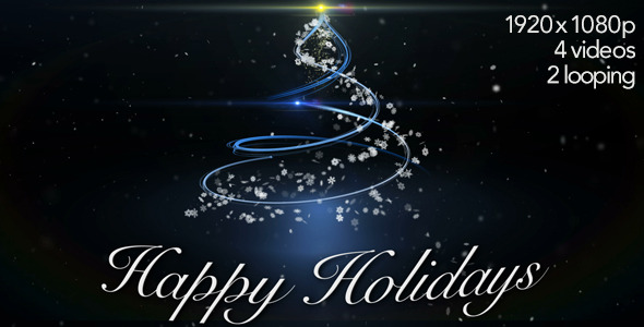 Happy Holidays Greetings by Tree - 4 Video Styles