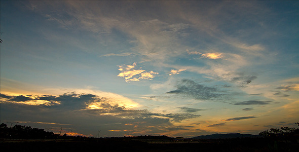 Tropical Sunset Wide Shot Time Lapse - 3K 