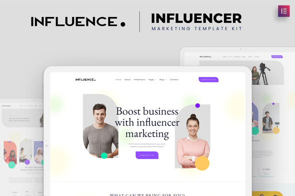 Influence – Influencer Marketing Agency Elementor Template Kit