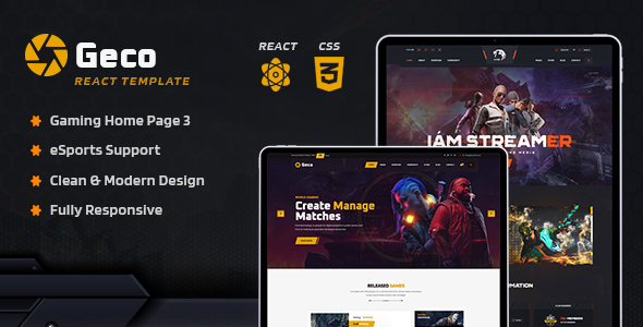 Geco - eSports Gaming React JS Template