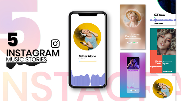 Music Visualizer Template Pack for Instagram Story