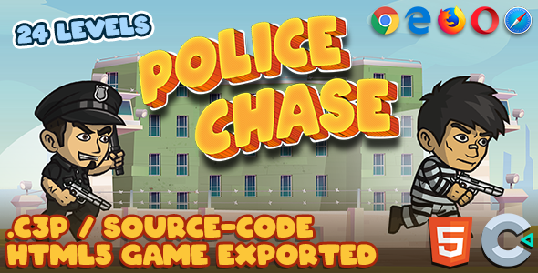 Police Chase HTML5 Game - With Construct 3 File