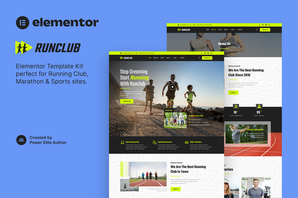 Runclub – Running Club, Marathon & Sports Elementor Template Kit