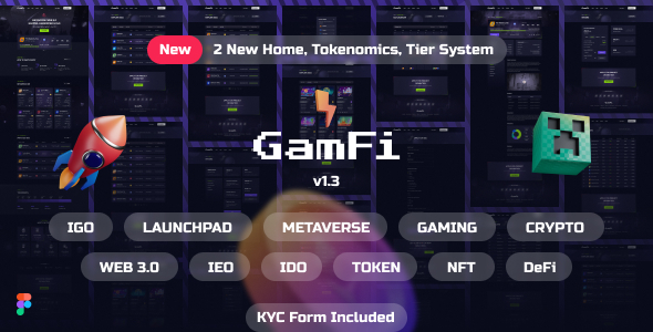 GamFi - Metaverse Web3 IGO/IDO Token Launchpad Figma Template