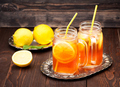 Iced tea with lemon in a glass jars - PhotoDune Item for Sale