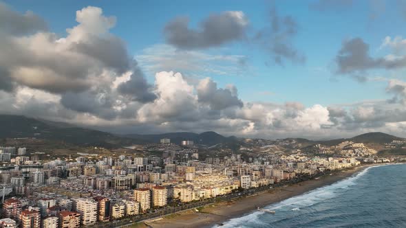 Mahmutlar Aerial view 4 K Turkey Alanya