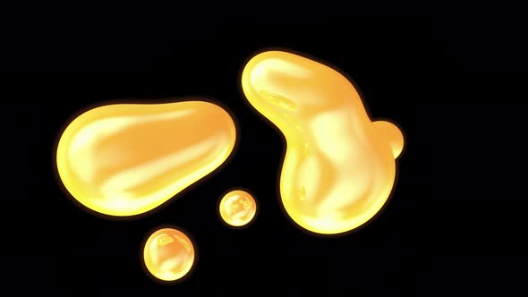 Bright yellow changing bubble shape.