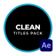 Clean Titles For After Effects - VideoHive Item for Sale